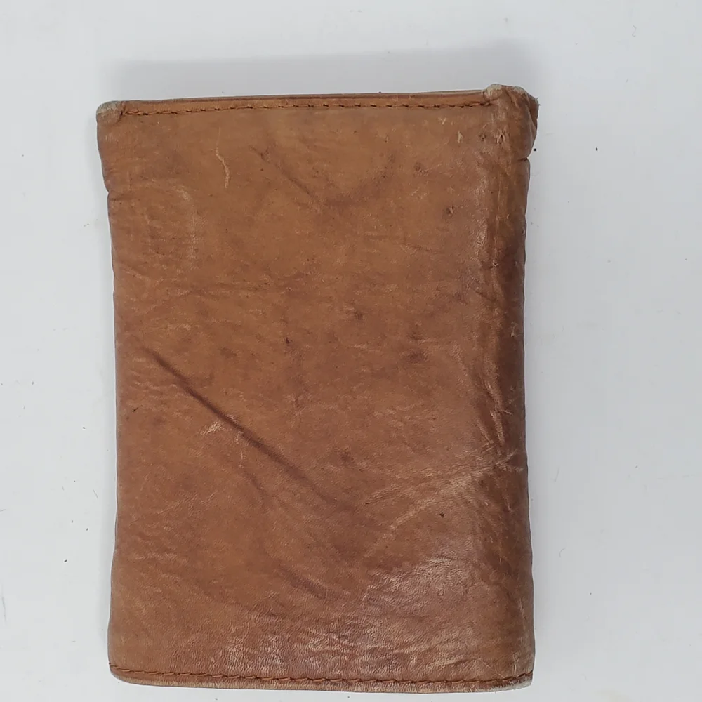 NHL Brown Leather Key Card Holder with Embossed Wing Design